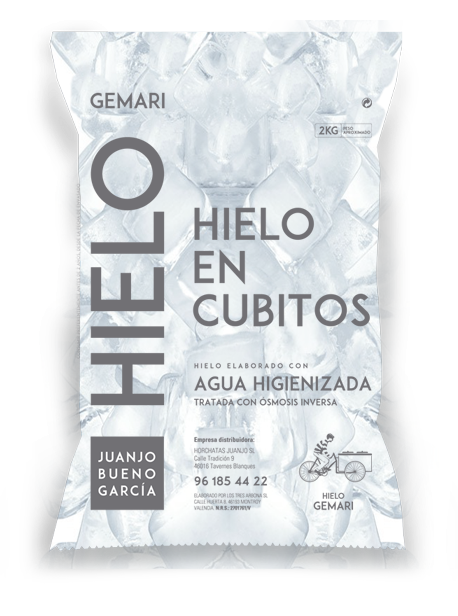 hielo en cubitos